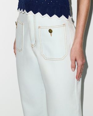 CALÇA RETA WHITE DENIM