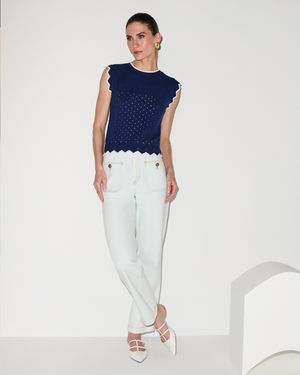 CALÇA RETA WHITE DENIM
