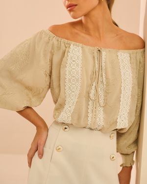 BLUSA OMBRO A OMBRO COM ENTREMEIOS