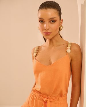 CONJUNTO SAIA MIDI E BLUSA UM OMBRO SO
