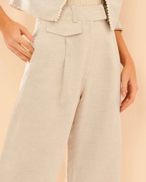 CALÇA WIDE DE LINHO