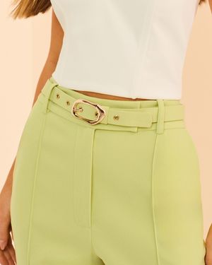 CALÇA RETA COM CINTO