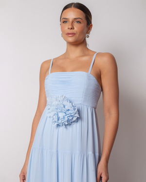 VESTIDO LONGO COM MARIAS DETALHE FLOR