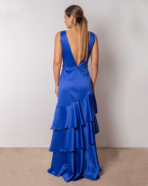 VESTIDO DECOTE V COM CINTO FLOR