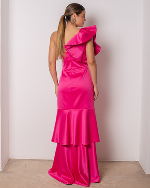 VESTIDO OMBRO SÓ MAXI BABADO