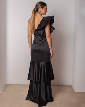 VESTIDO OMBRO SÓ MAXI BABADO