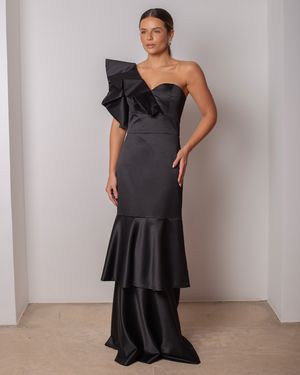 VESTIDO OMBRO SÓ MAXI BABADO