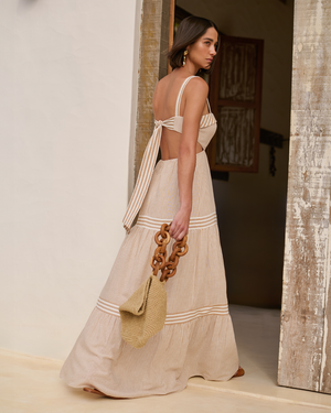 VESTIDO MAXI MIX DE LISTRAS