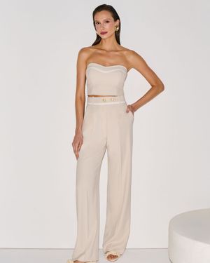 Conjunto Top Sem Alcas e Calça Pantalona
