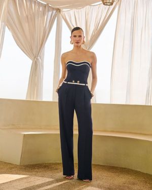 Conjunto Top Sem Alcas e Calça Pantalona