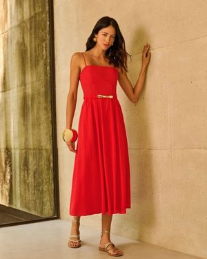 Vestido Midi Alcas Bojo Corset