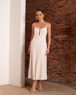 VESTIDO MIDI COM FENDA FRONTAL