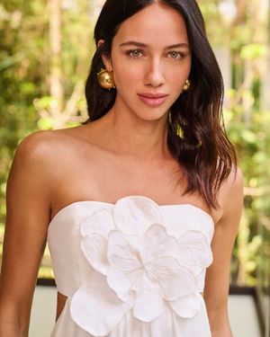 Vestido Sem Alças Bojo Flor