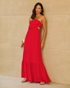 Vestido Sem Alças Bojo Flor