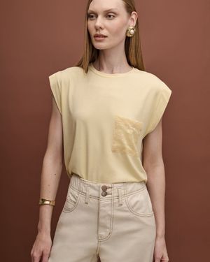Blusa Malha com Detalhe Renda