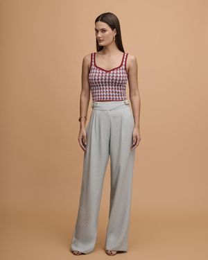 Top Jacquard Pied de Poule 
