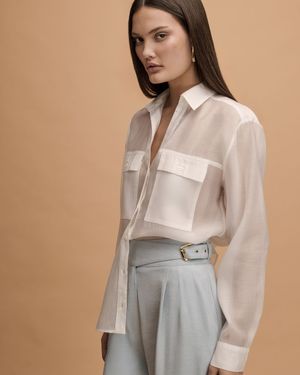Camisa Manga Longa com Bolsos