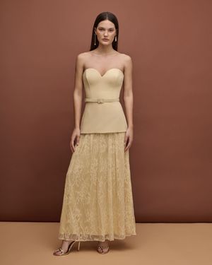 Vestido Maxi sem Alças com Renda