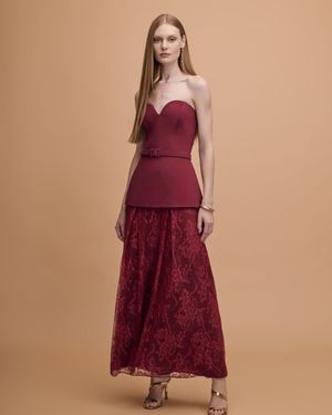 Vestido Maxi sem Alças com Renda
