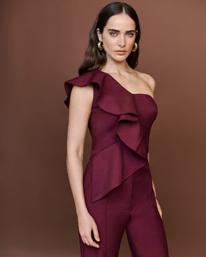Conjunto Top Babado e Calça Pantalona 