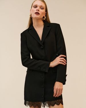 Blazer Dress com Renda Chantilly