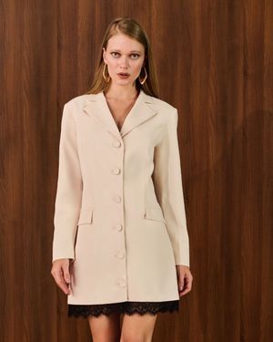 Blazer Dress com Renda Chantilly