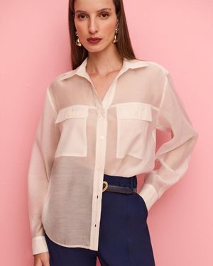Camisa Manga Longa com Bolsos 