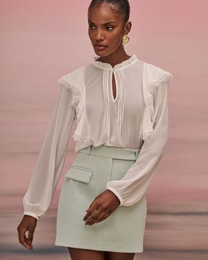 Blusa Manga Longa com Renda