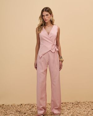 Conjunto Blusa Amarração e Calça Pantalona
