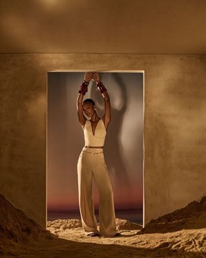 Conjunto Top e Calça Wide Abotoamento 