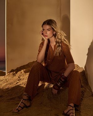 Conjunto Tunica e Calça Ponto Vazados 