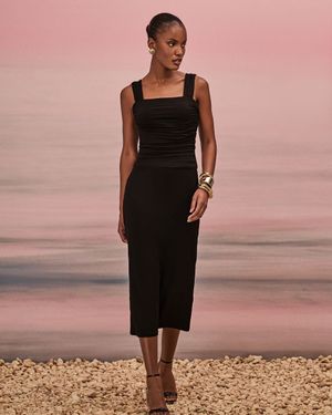 Vestido Midi Jersey com Detalhe Costas
