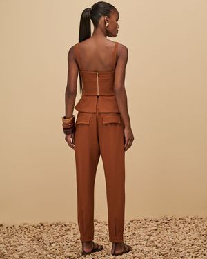 Calça Cenoura Cós Pespontado 