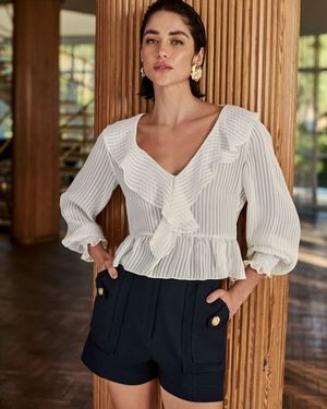 Blusa Manga Longa Babados