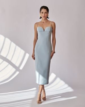 Vestido Midi Decote Coração