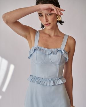 Vestido Max  Midi Bojo Corset com Bababdos