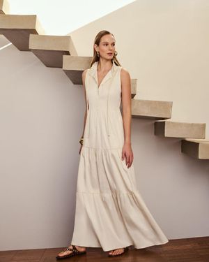 Vestido Tricoline com Marias 