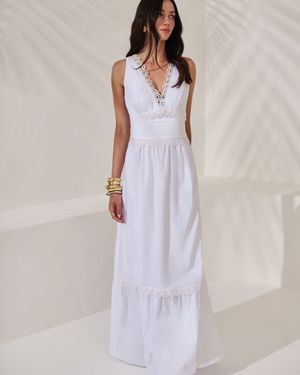 Vestido Maxi Detalhe Tomas com Aviamento