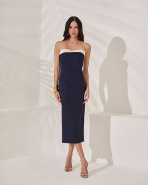 Vestido Midi Bicolor