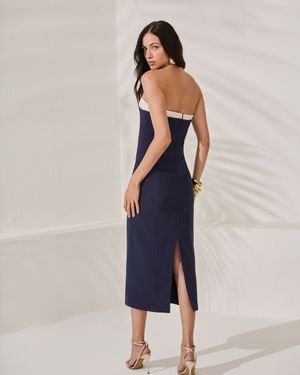 Vestido Midi Bicolor