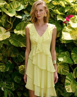 Vestido Mini Babados Assimétrico