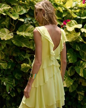 Vestido Mini Babados Assimétrico