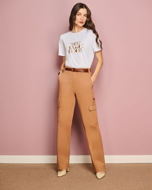 T - shirt com Silk Lettering
