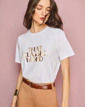 T - shirt com Silk Lettering