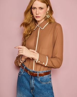 Camisa Manga Longa Vivo Contrastante