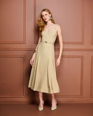 Vestido Midi com Pespontos