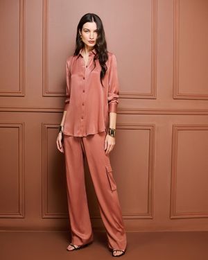 Conjunto Camisa Manga Longa e Calça Wide 