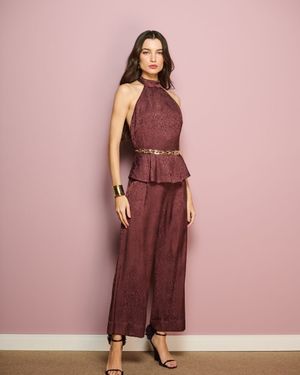 Conjunto Top Peplum e Calça Pantacourt 