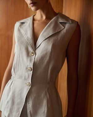 Conjunto Colete Alongado e Calça Cenoura 