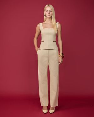 Conjunto Alças com Aleta de Couro e Calça 